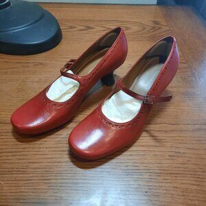 Naturalizer Loxley Red Leather Women's Pumps, Size 7 102NA60